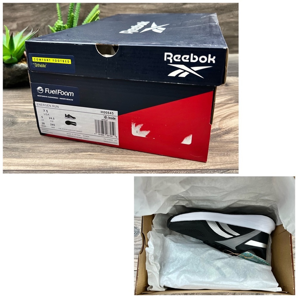 NIB Reebok Energen Run Fuel Foam Running Shoes Sneakers Black - Picture 11 of 15